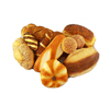 Fake Food Display Packages:  Pack of Fake Breads, Artificial Pastry Pack, Fake Bottle of Wine and Wine Glass Sets from Props America.